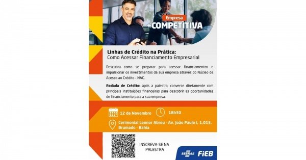 Imagem do evento Workshop e Rodada de Crédito: Como Acessar Financiamento Empresarial