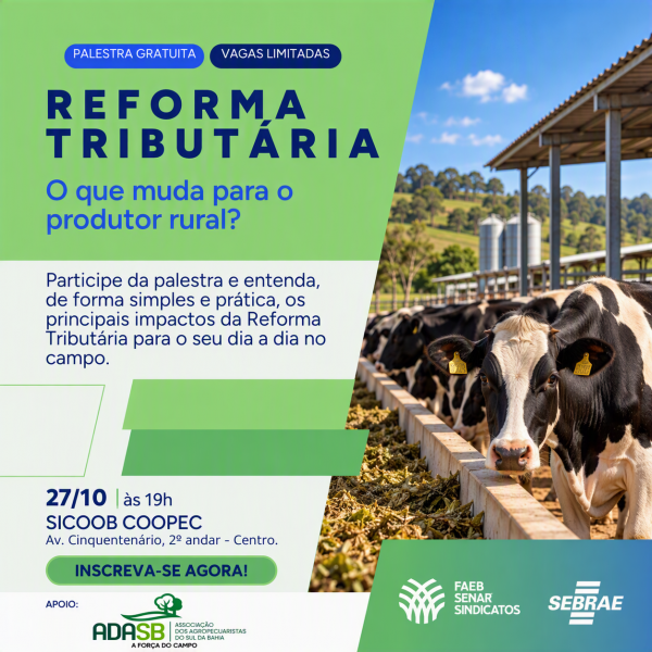 Imagem do evento REFORMA TRIBUTÁRIA - O que muda para o produtor rural?