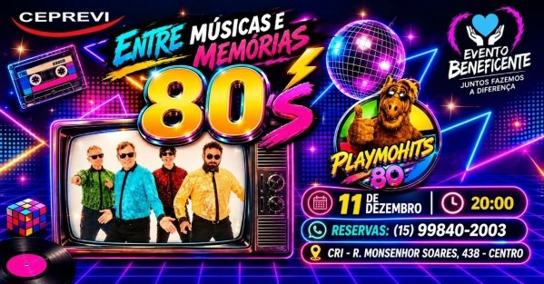 Imagem do evento Flashback 80: Entre Músicas e Memórias - EVENTO BENEFICENTE