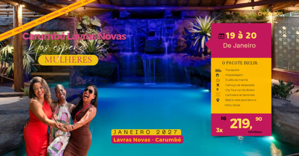 Imagem do evento Carumbé e Lavras Novas Entrada R$219,90 +2x R$219,90 até 12/01