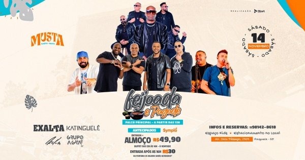 Imagem do evento EXALTASAMBA - KATINGUELÊ - RICK - AGITAI PALCO PRINCIPAL NO MUSTA GASTRO BEACH ITAQUERA
