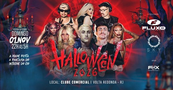 Imagem do evento HALLOWEEN 2026 | 01/11 | CLUBE COMERCIAL