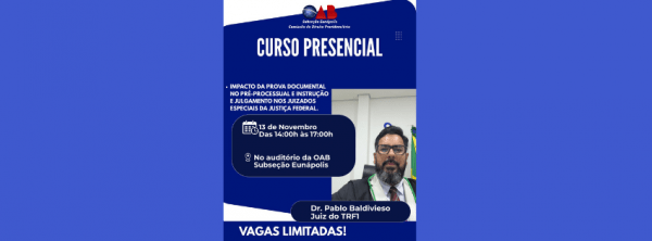 Imagem do evento CURSO PRESENCIAL | DIREITO PREVIDENCIÁRIO