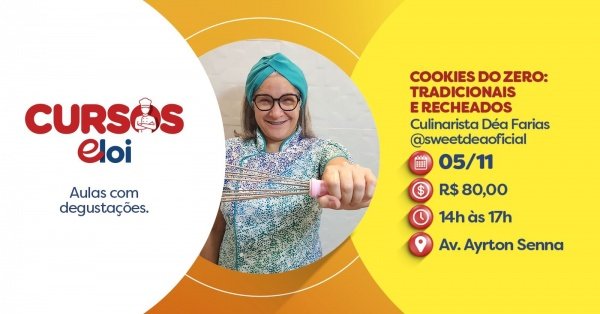 Imagem do evento COOKIES DO ZERO: TRADICIONAIS E RECHEADOS