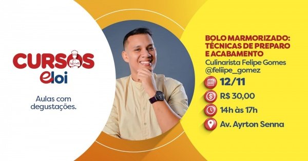 Imagem do evento BOLO MARMORIZADO: TÉCNICAS DE PREPARO E ACABAMENTO