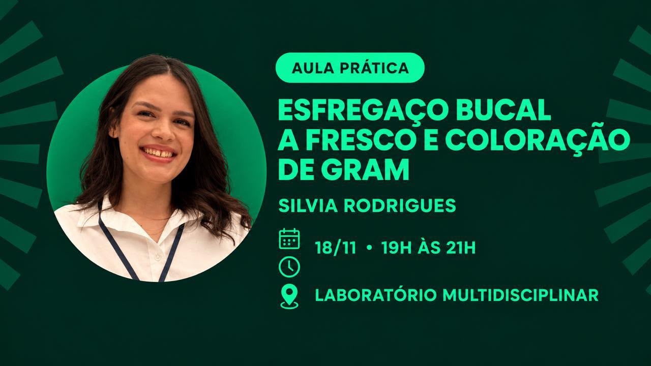 Prática esfregaço bucal a fresco e coloração de Gram com Silvia Rodrigues - São José dos Campos, SP