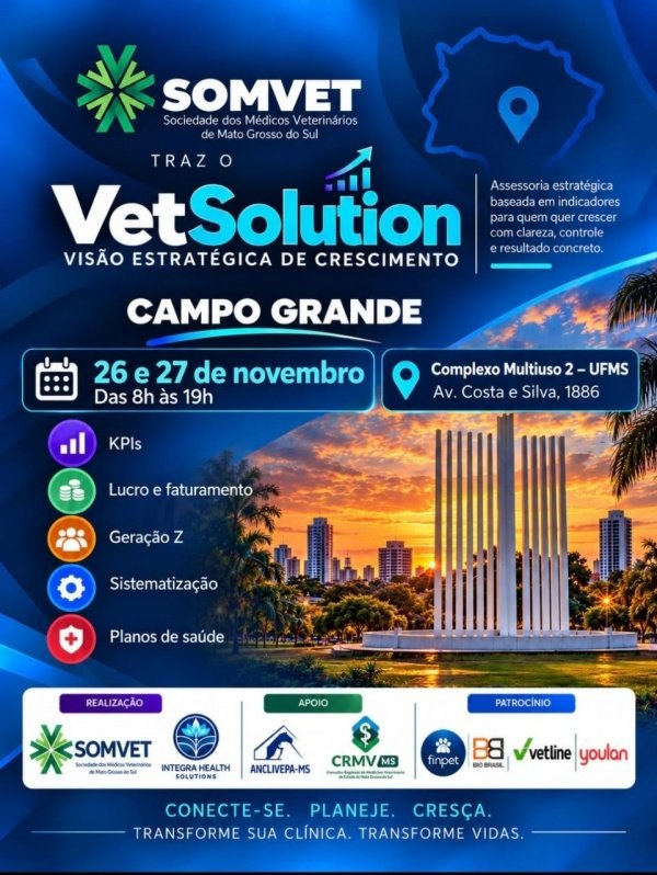 Imagem do evento VetSolution & Homenagem aos Médicos Veterinários com botons de 25 e 50 anos