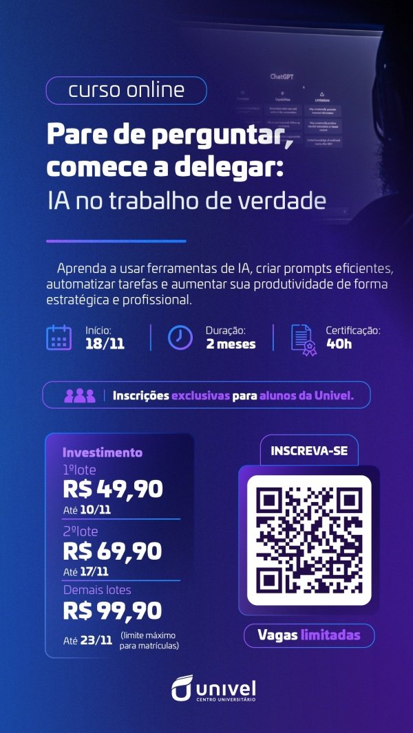 Imagem do evento PARE DE PERGUNTAR, COMECE A DELEGAR:  IA no trabalho de verdade