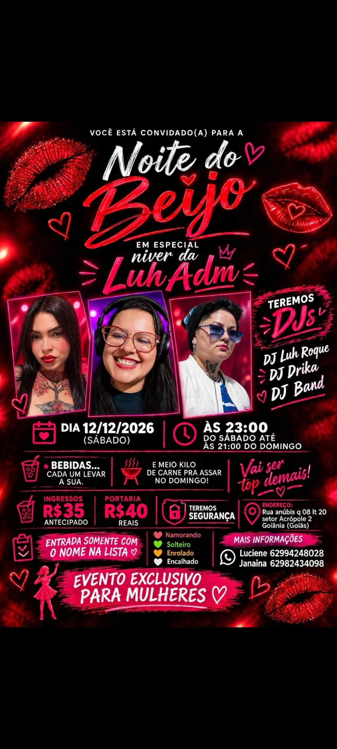 NOITE DO BEIJO - Goiânia, GO