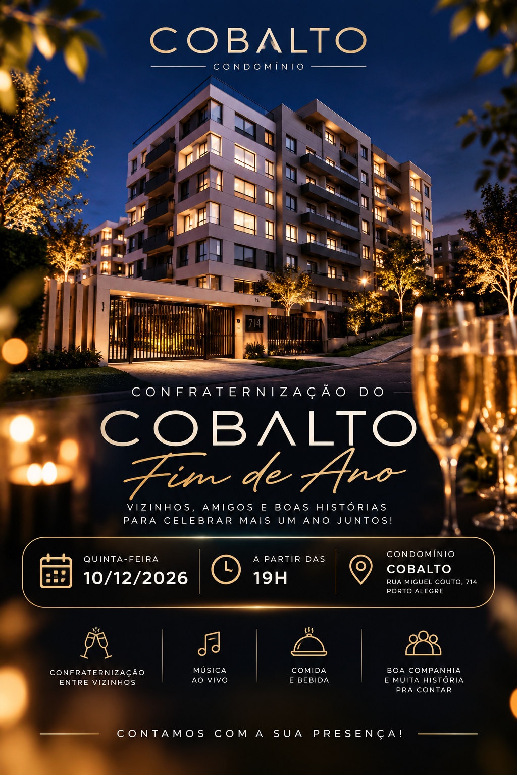 Festa de Final de Ano do Condomínio Cobalto 2026 - Porto Alegre, RS