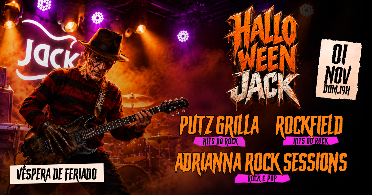 DOMINGO | HALLOWEEN JACK + VÉSPERA DE FERIADO! PUTZ GRILLA + ROCKFIELD + ADRIANNA ROCK SESSIONS