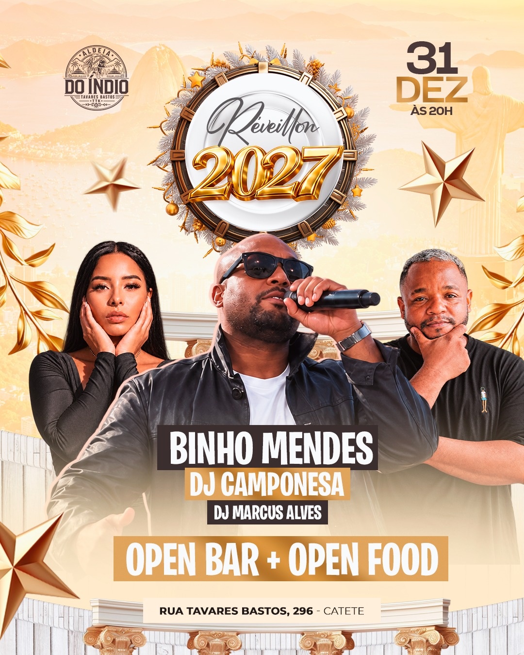 RÉVEILLON 2027 DA ALDEIA DO ÍNDIO - OPEN BAR e OPEN FOOD - Rio de Janeiro, RJ