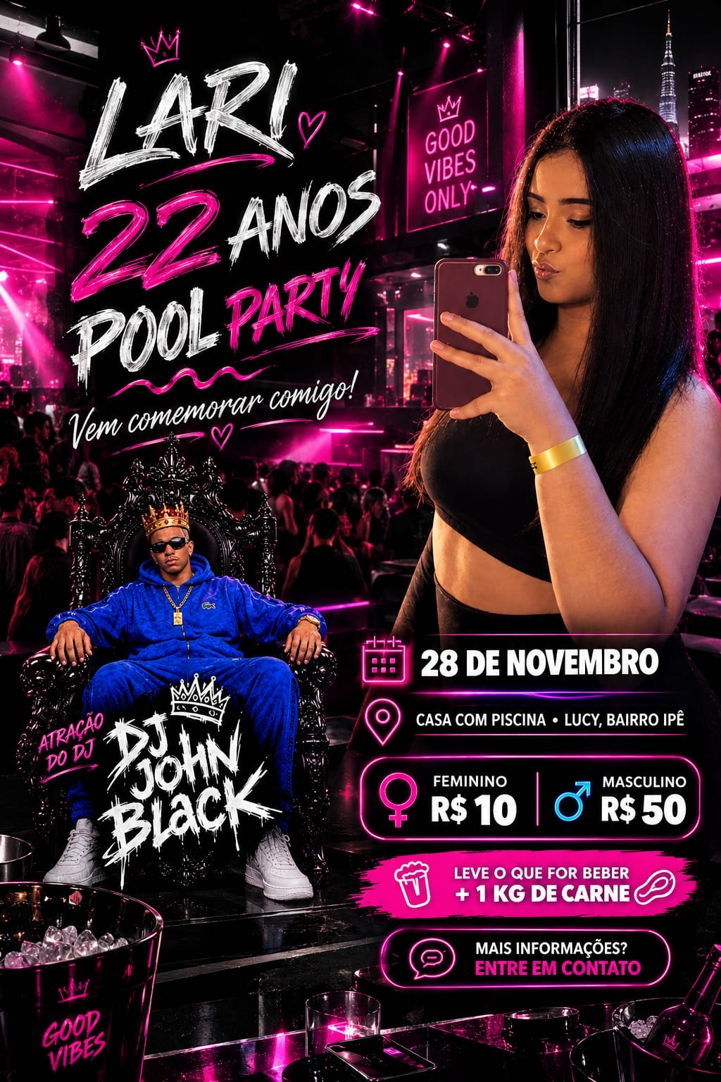 Cartaz de Pool Party da Lari