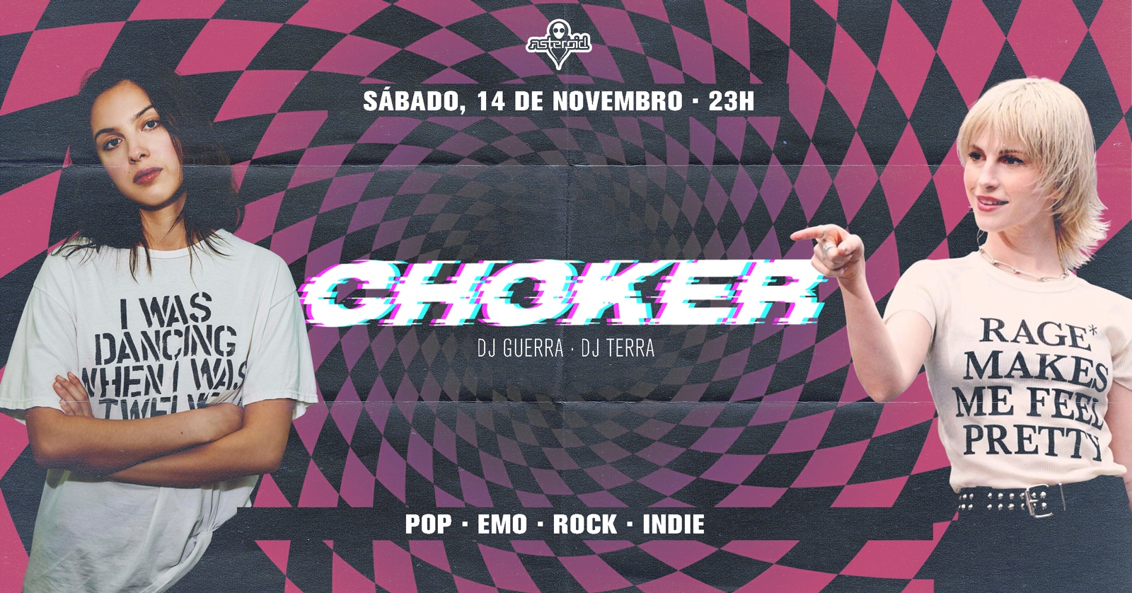 [festa[ 23h: ᐁ CHOKER ᐁ Pop Emo Rock Indie ᐁ - Sorocaba, SP